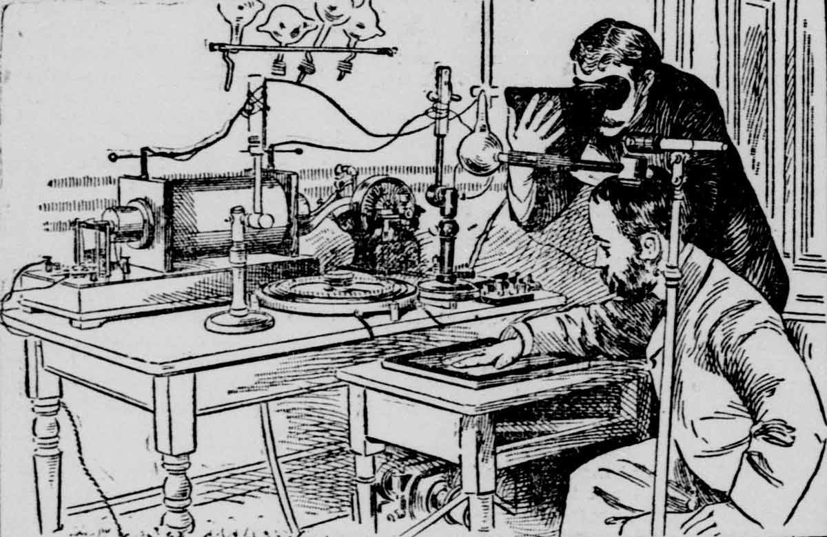 gilded age xray laboratory illustration