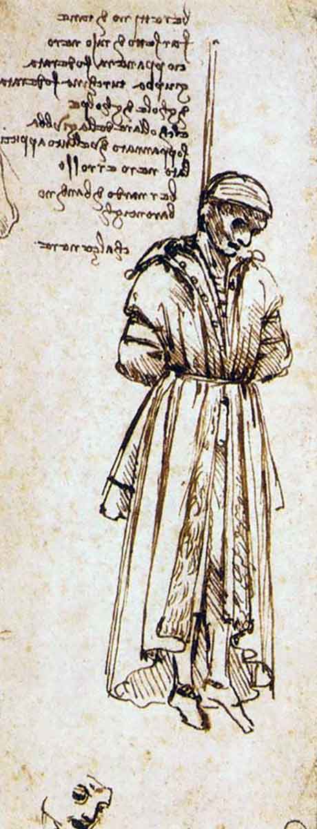 hanging of bernardo baroncelli leonardo da vinci