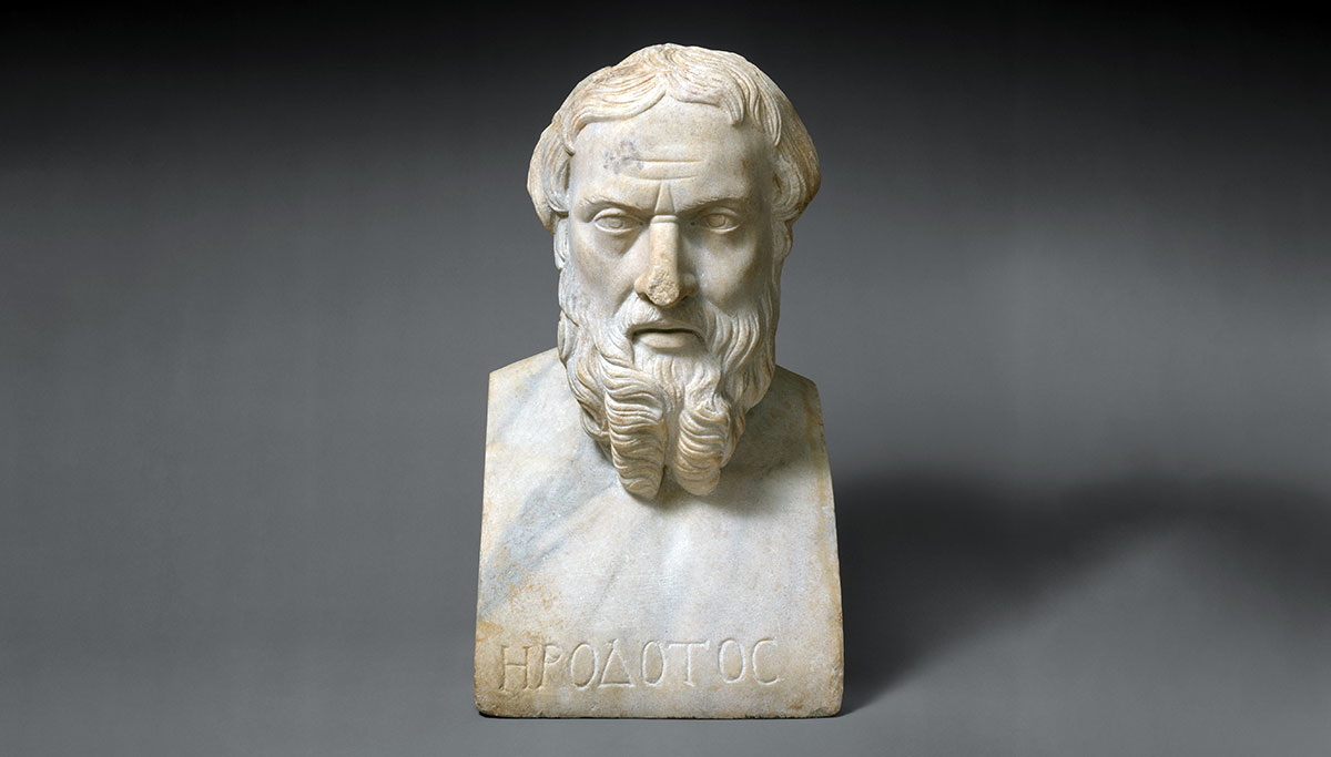 herodotus marble bust roman