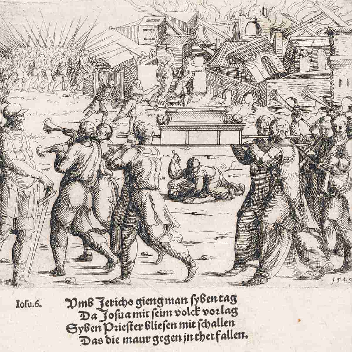 hirschvogel the fall of jericho etching
