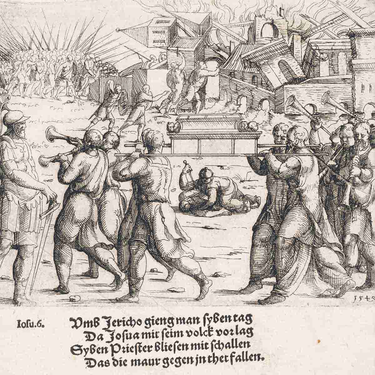 hirschvogel the fall of jericho etching