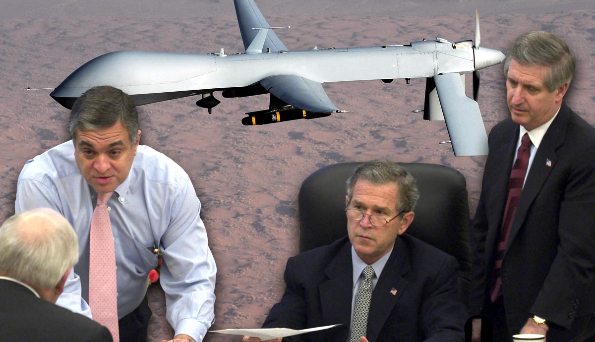 George Bush George Tenet and Predator drone