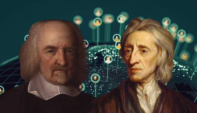 Thomas Hobbes and John Locke portraits