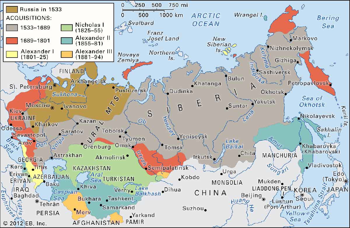imperial russia expansion map