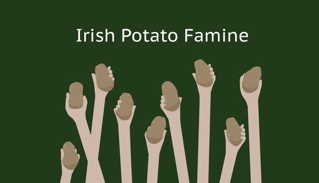 Hands holding potatoes, Irish Potato Famine