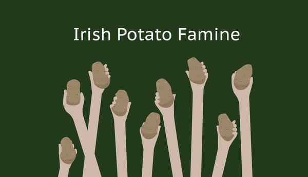 Hands holding potatoes, Irish Potato Famine