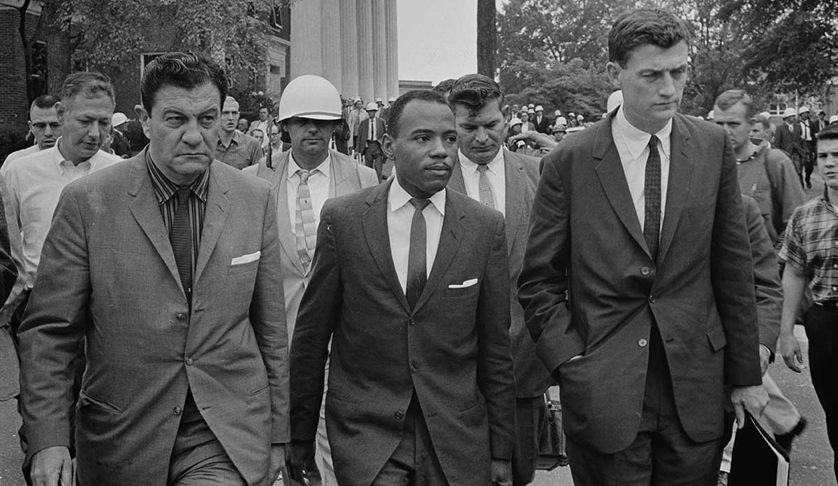 james meredith with marshalls escort