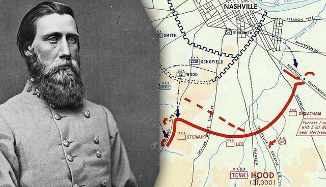 John Bell Hood and Nashville map