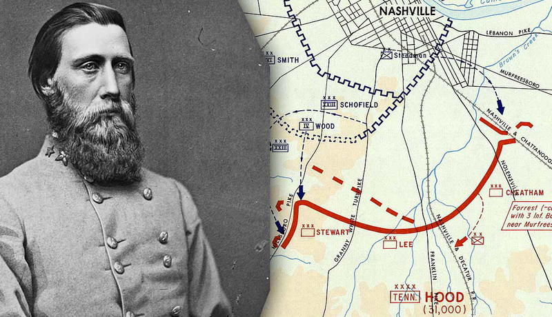 John Bell Hood and Nashville map