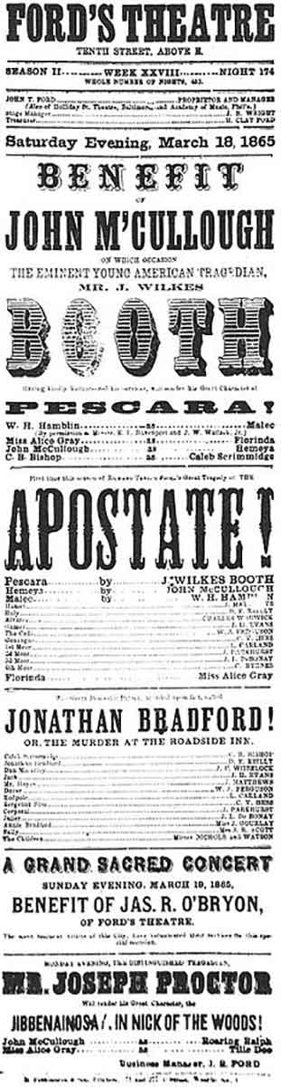john wilkes booth theatre poster