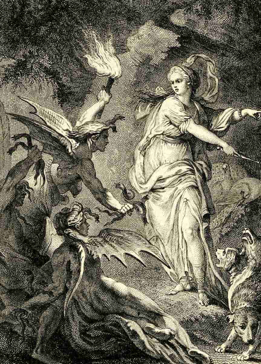 juno underworld erinyes etching