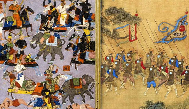 Battle of Talikota and Ming infantry scene