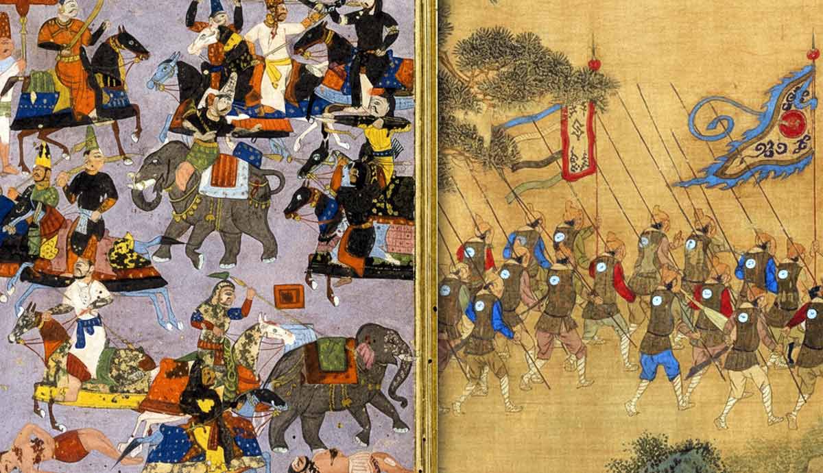 Battle of Talikota and Ming infantry scene