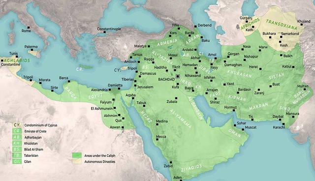 abbasid empire map