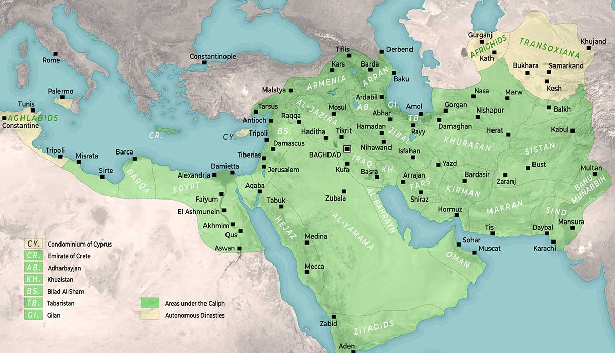 abbasid empire map