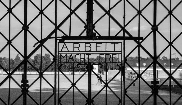Iron gate inscribed "Arbeit Macht Frei"
