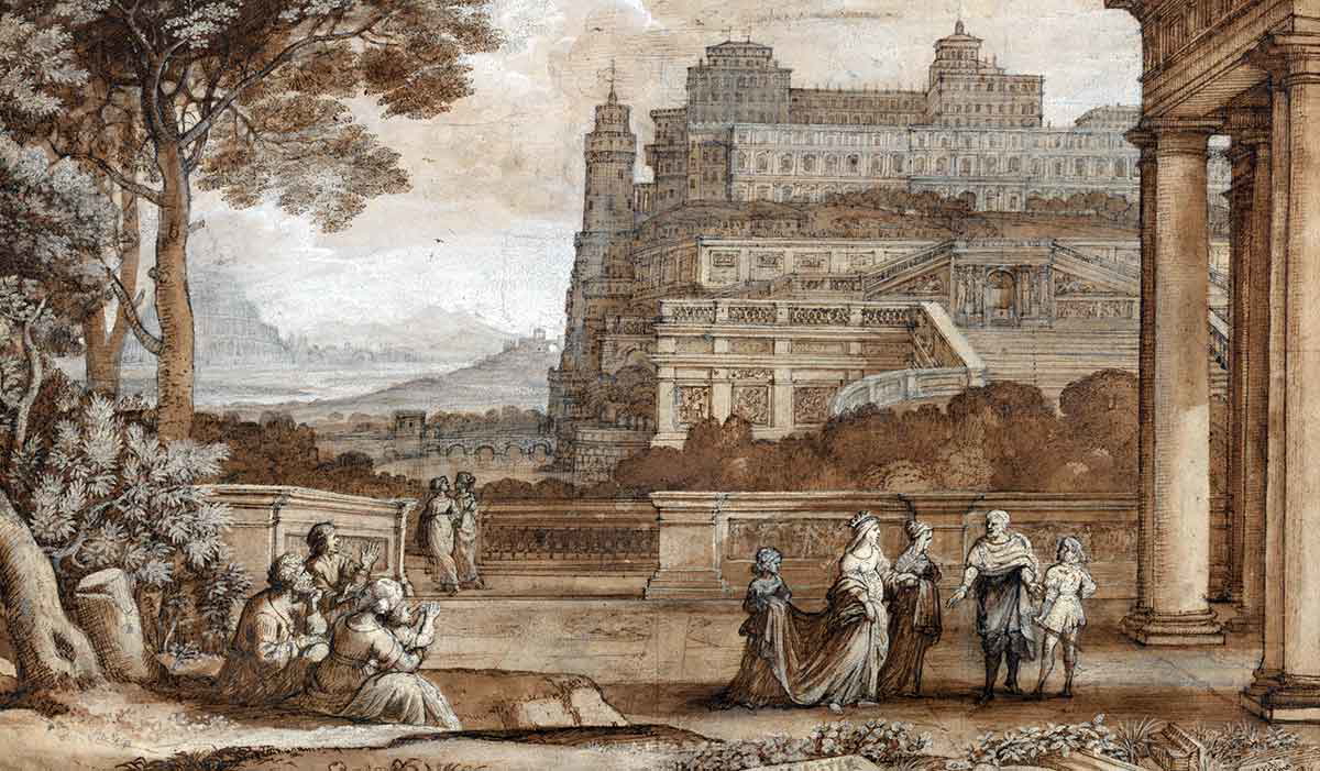 lorrain queen esther approaching palace ahasuerus