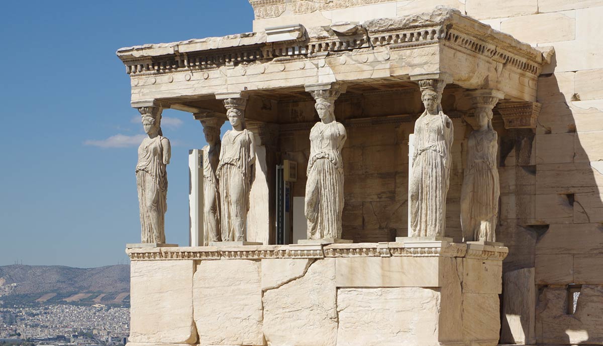 maidens karae erechtheion acropolis athens greece