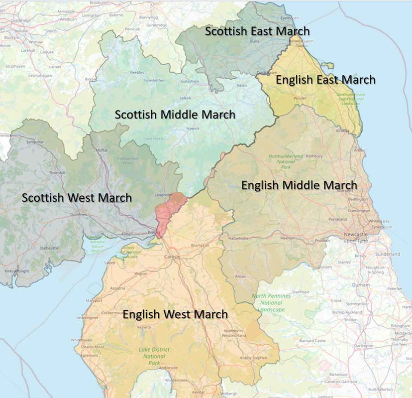 map anglo scot borderlands