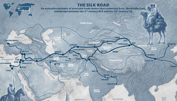 map of the silk road