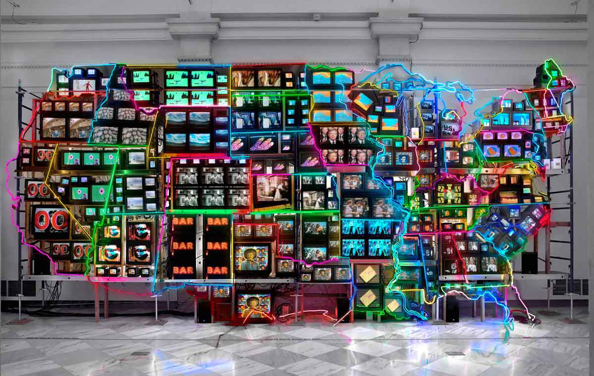 nam june paik electronic superhighway illustration