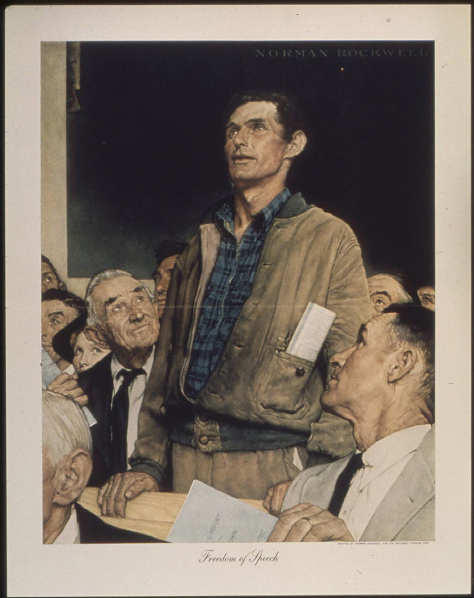 norman rockwell freedom of speech painting