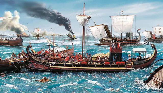 print of roman maritime fleets