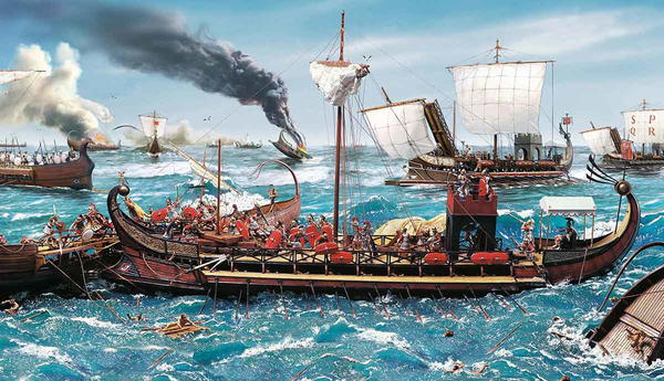 print of roman maritime fleets