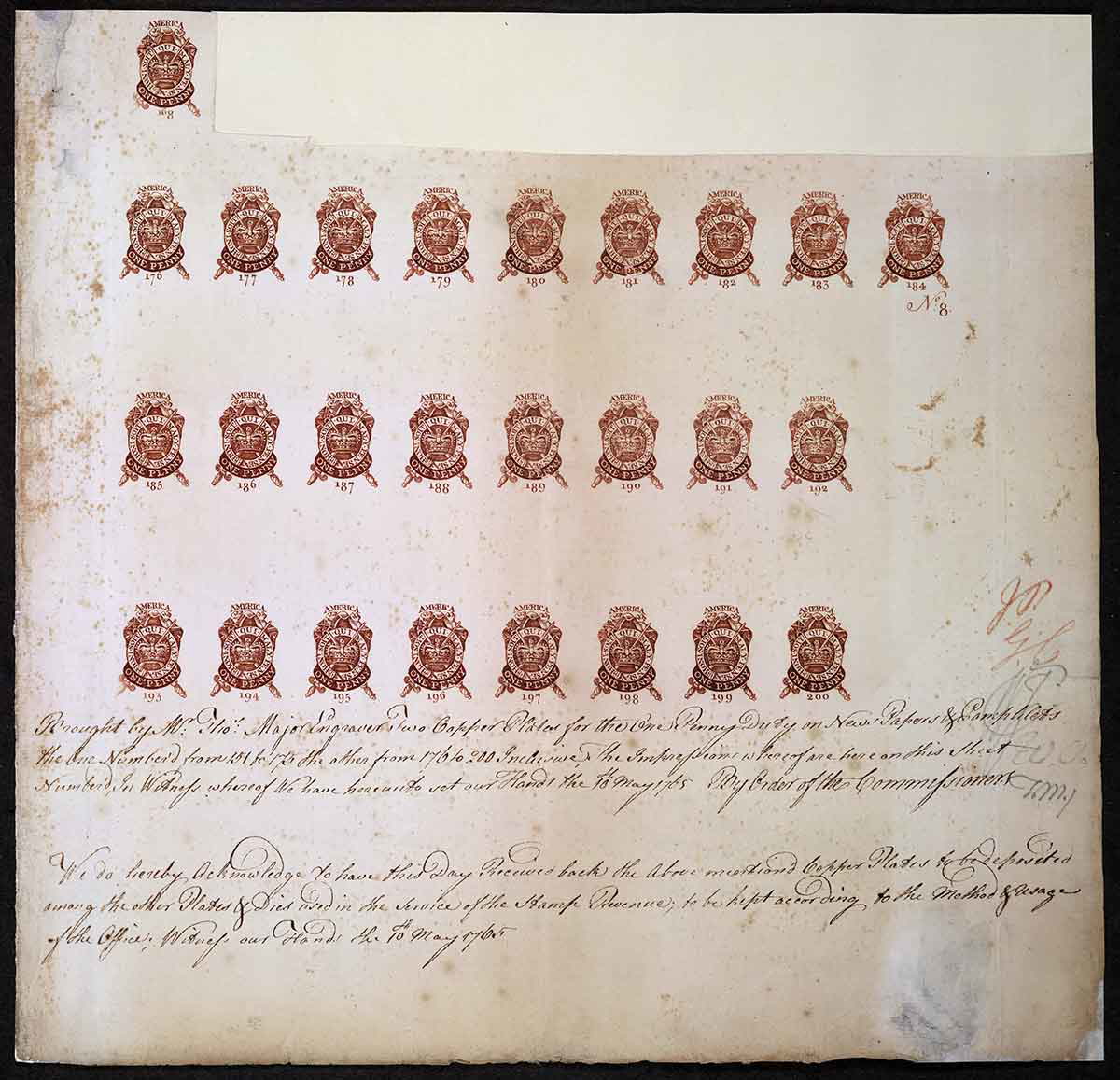 proof sheet stamp act