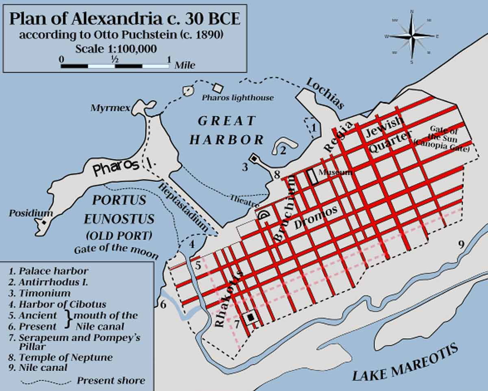 roman map alexandria