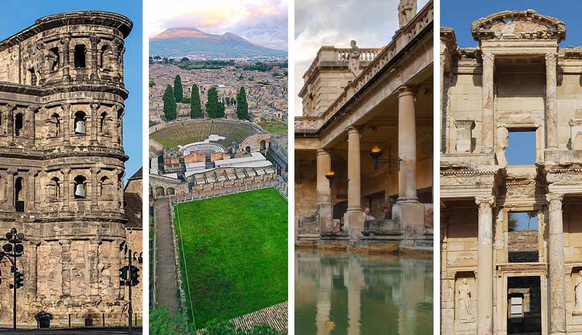Roman ruins collage