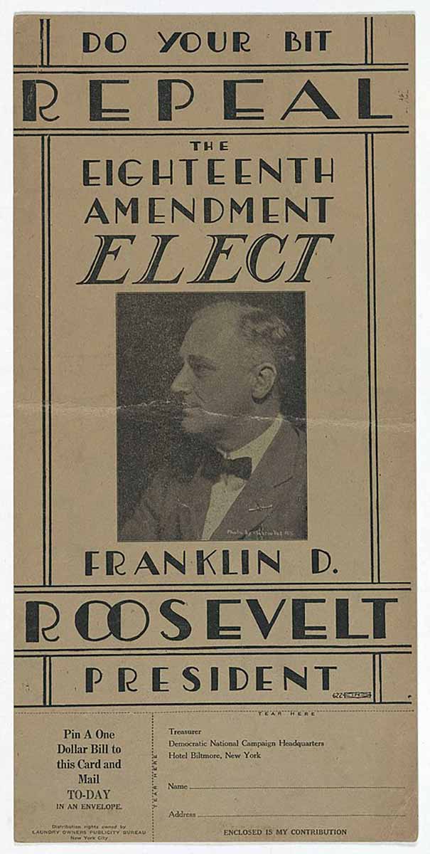 roosevelt campaign volstead act
