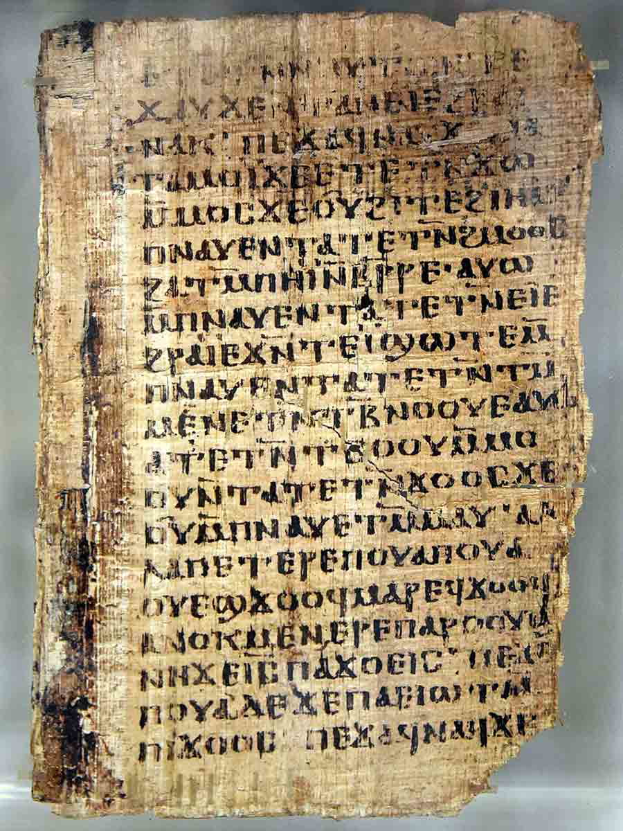 sahidic coptic script papyrus