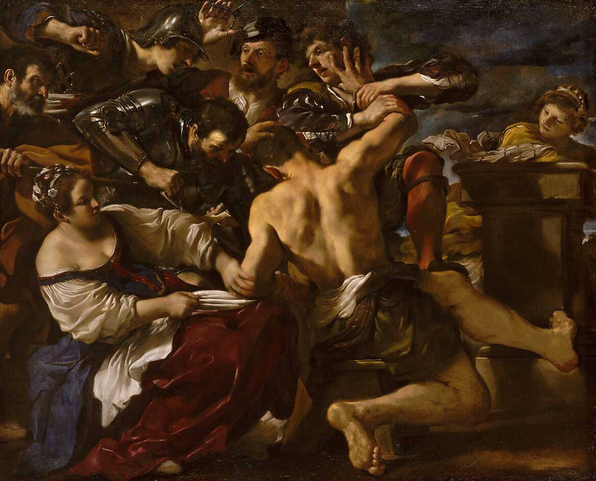 samson captured painting