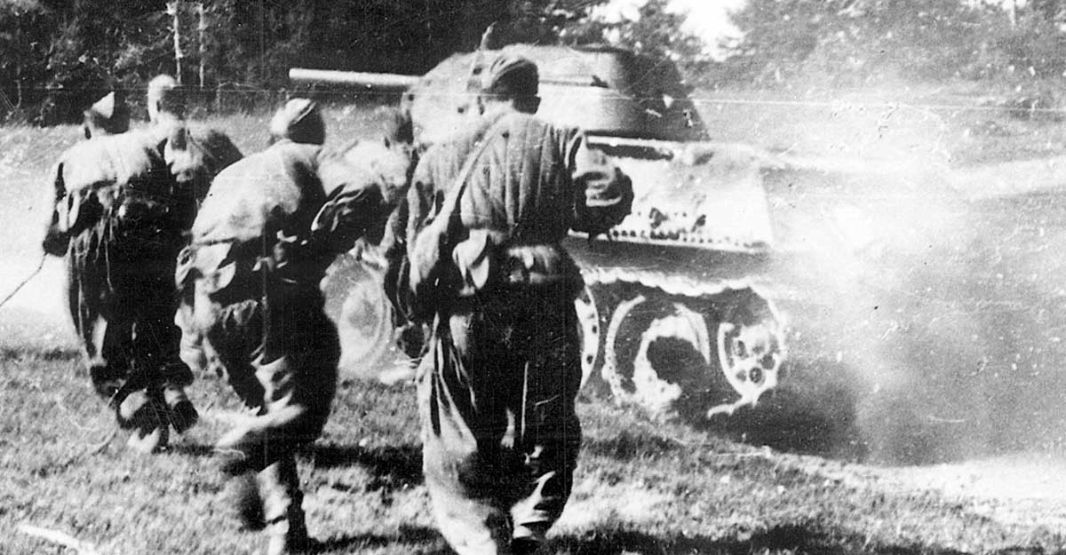 t 34 and capped infantry