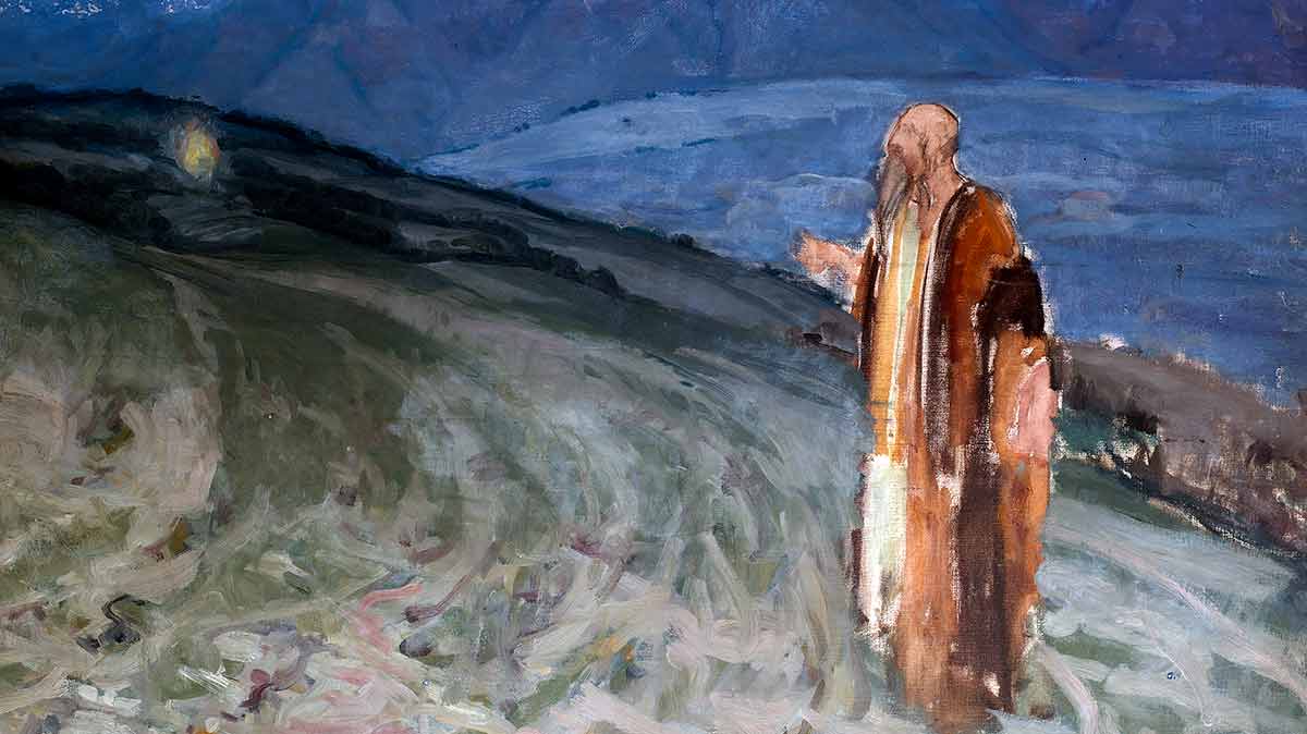 tanner study for moses and the burning bush painting