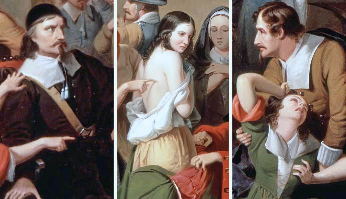 the examination of a witch painting 1853