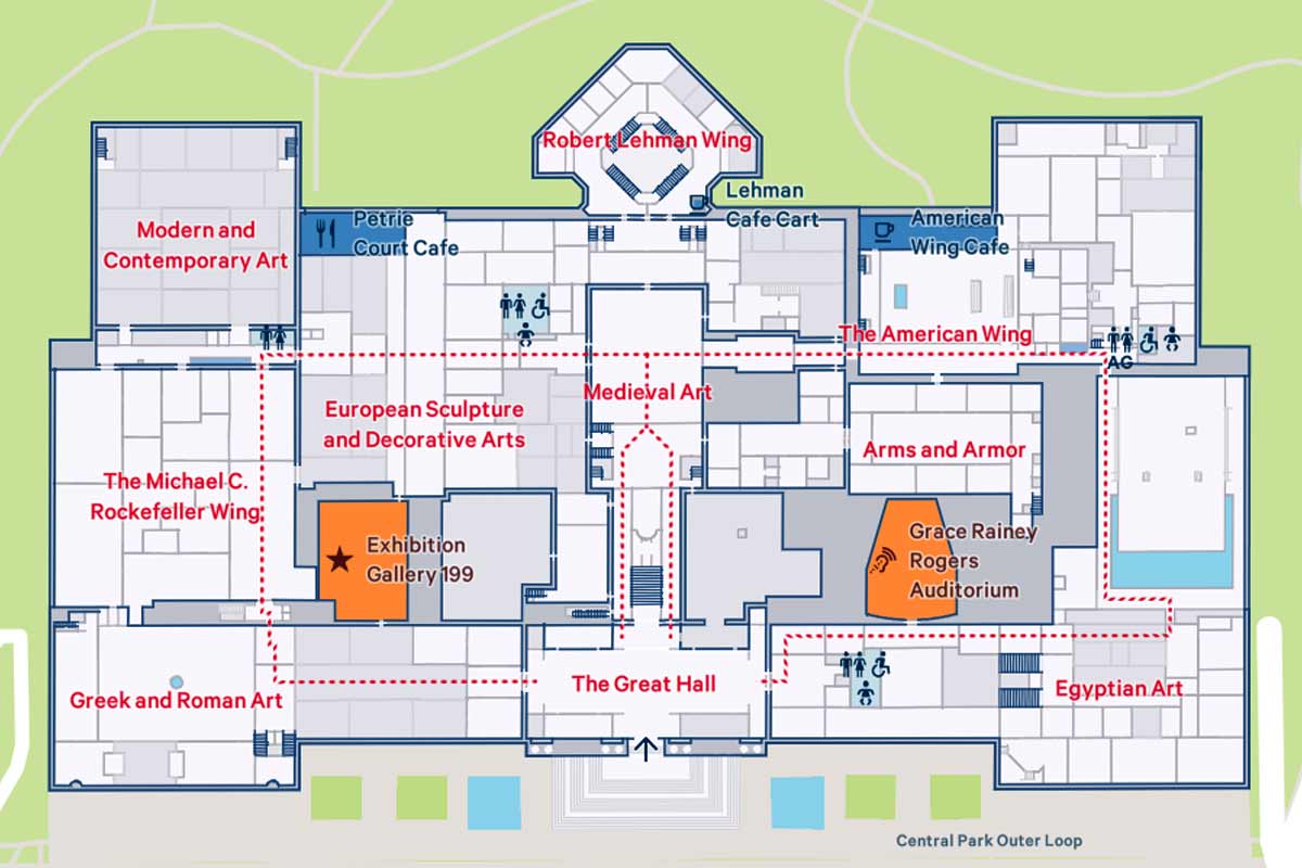Map of the Met's first floor. Source: The Met