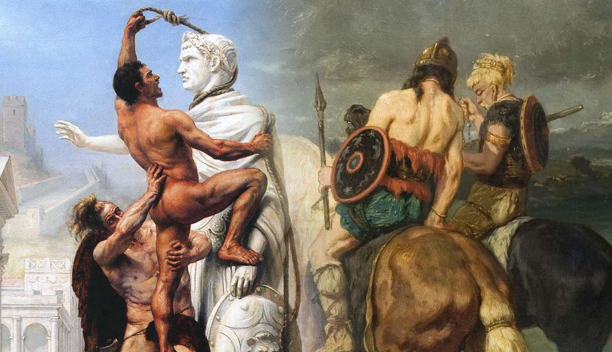 Goths crossing river and Sack of Rome