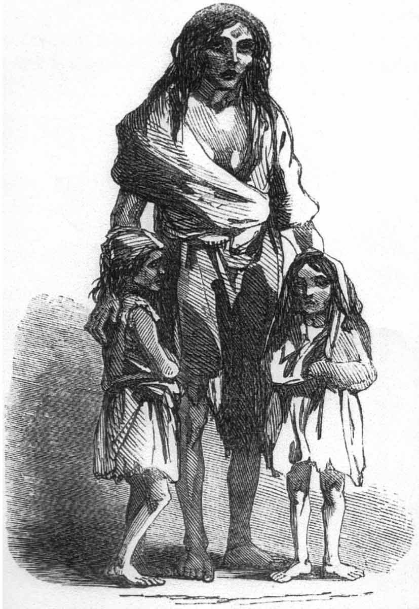 woman and children irish potato famine