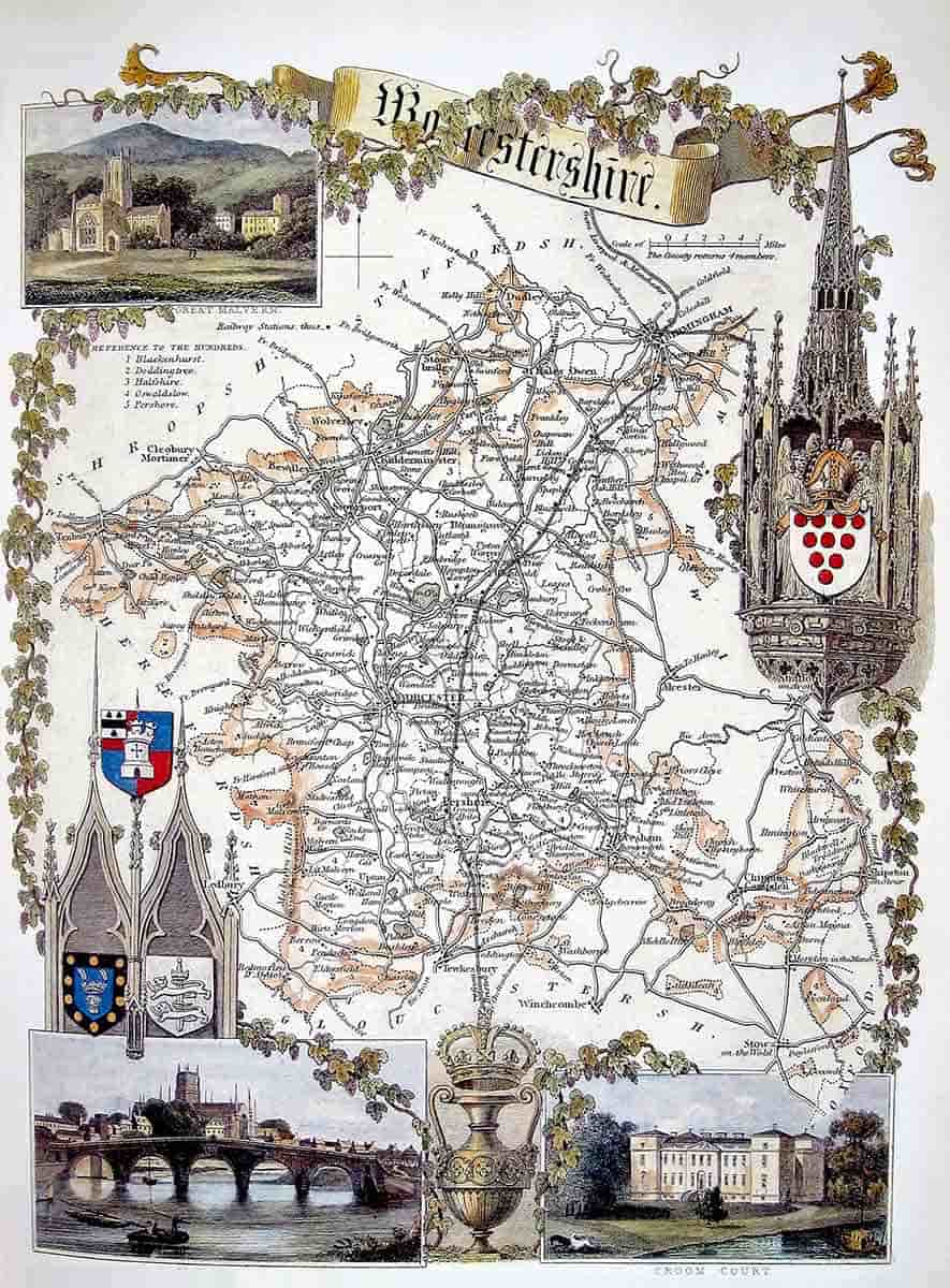 worcestershire map