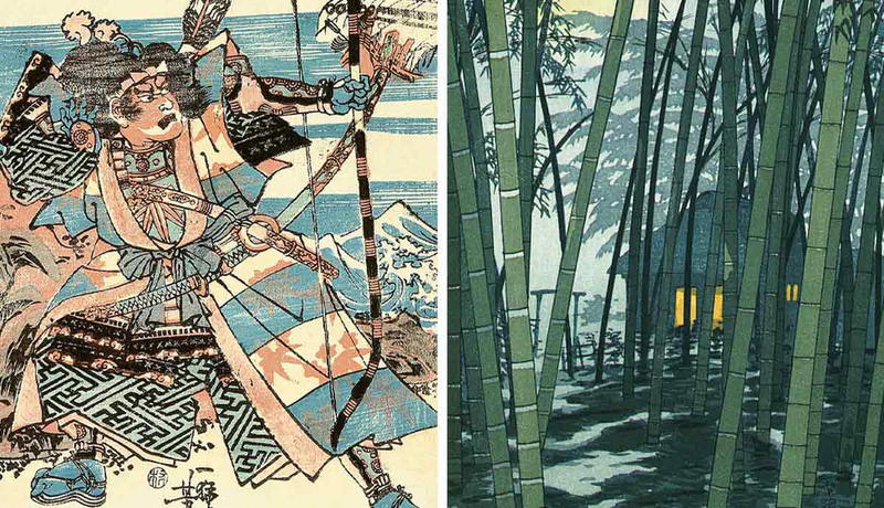 A samurai archer and a bamboo forest