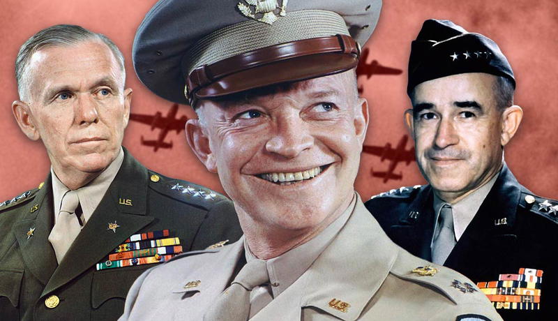 American WWII Generals Marshall, Eisenhower, and Bradley