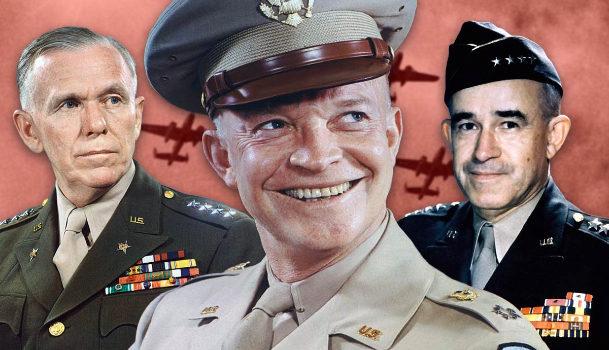 American WWII Generals Marshall, Eisenhower, and Bradley