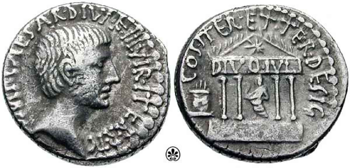 Coin Augustus Temple Divus Julius