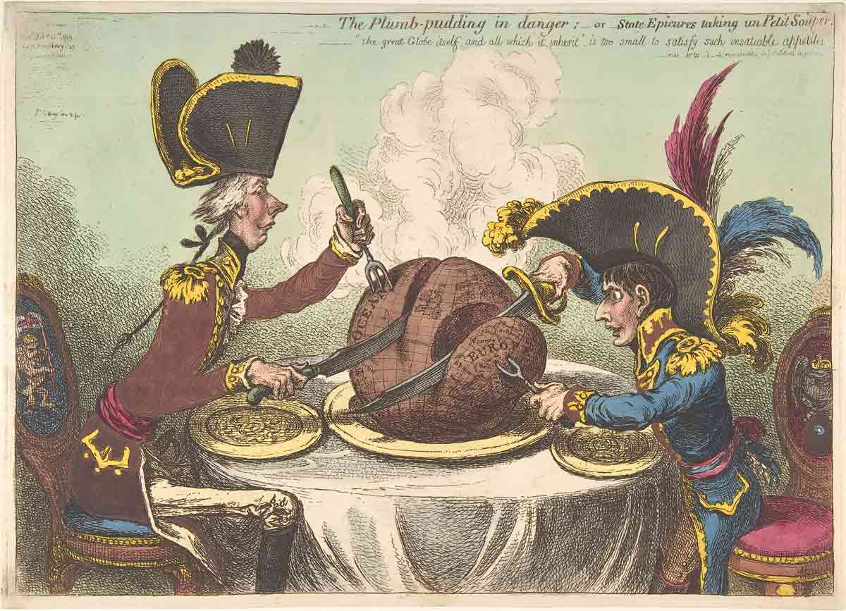 Gillray plumb pudding danger cartoon