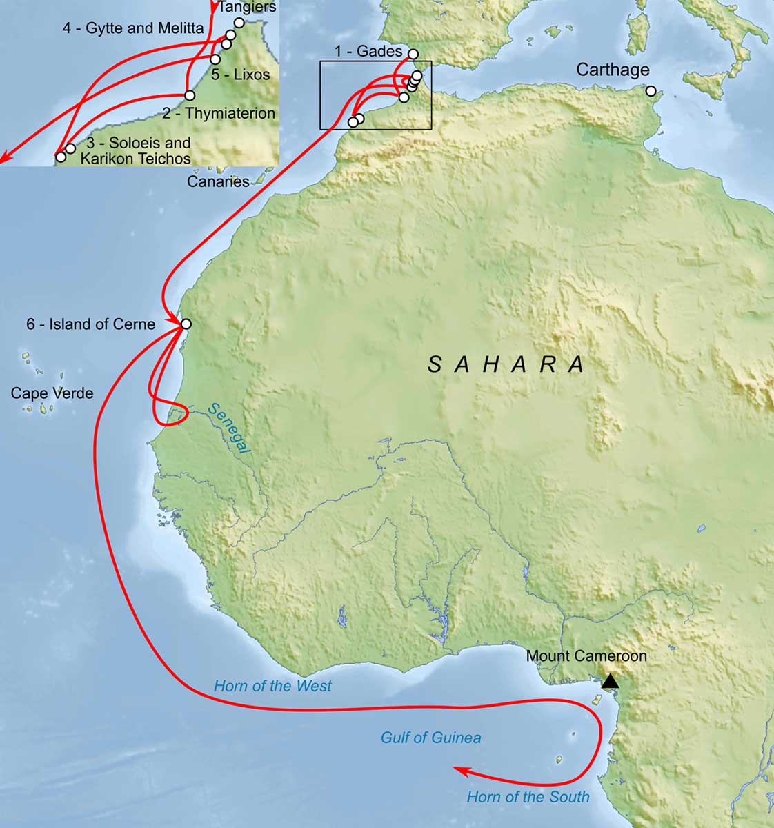 Hanno Voyage Map