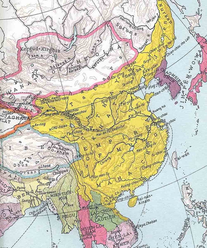Map of Ming Chinese empire
