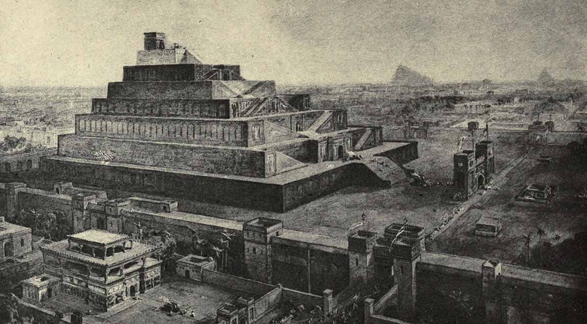 The walls of Babylon temple