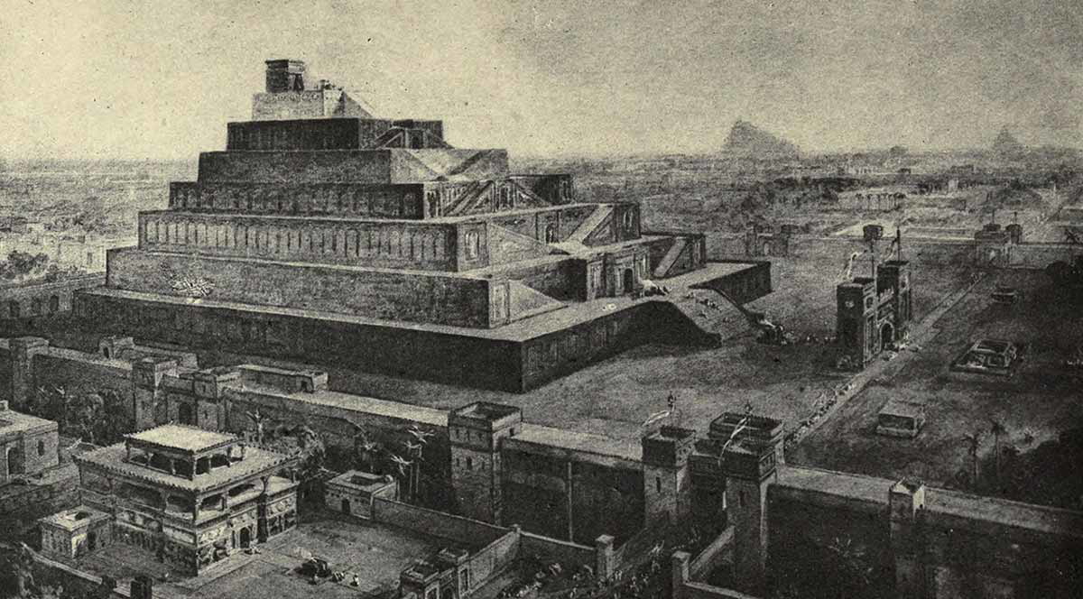 The walls of Babylon temple